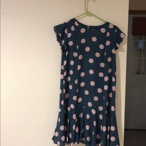 Loft polka dot ruffle dress